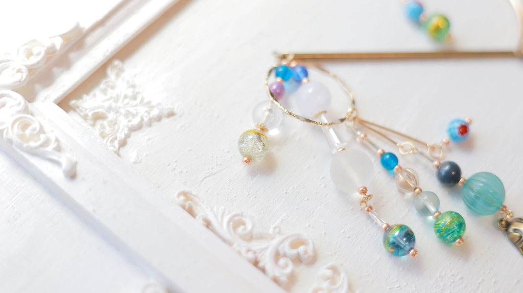 水ヨーヨーと金魚の夏祭りかんざし&イヤーフック