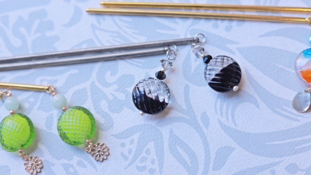 一玉かんざし・蜻蛉玉(どらやき型)