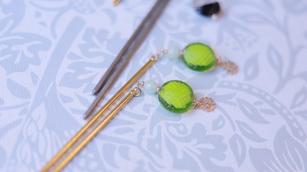 一玉かんざし・蜻蛉玉(どらやき型)