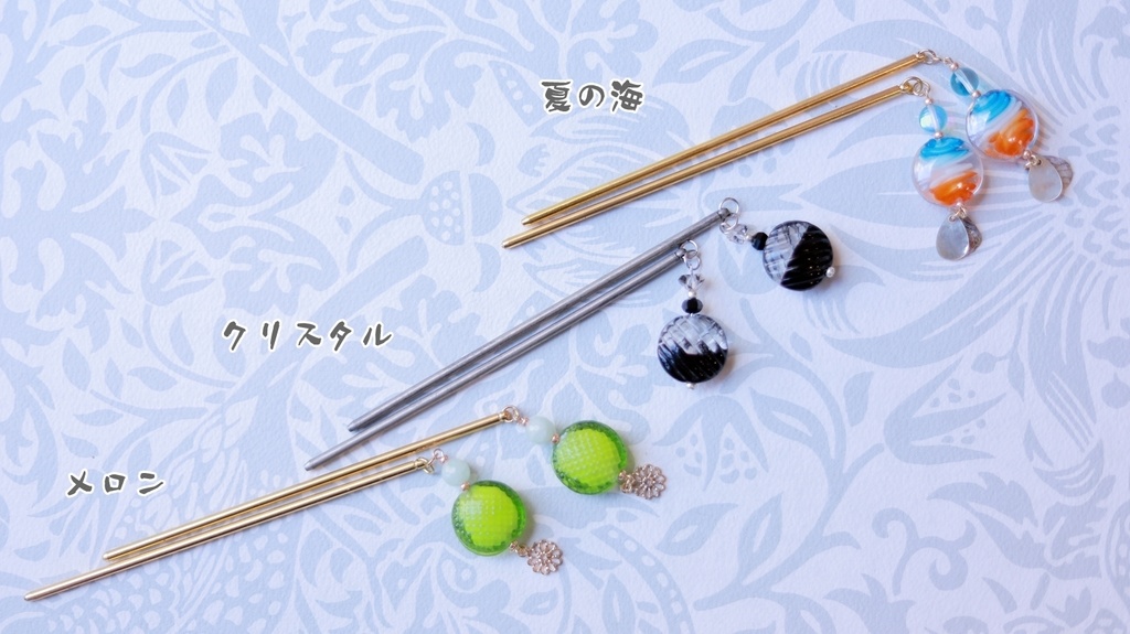 一玉かんざし・蜻蛉玉(どらやき型)