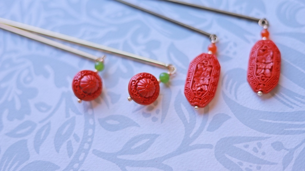 一玉かんざし・中華漆器