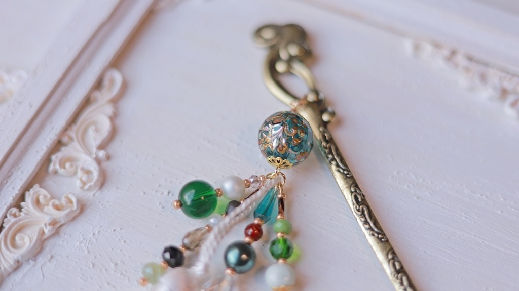 創作変わり軸かんざし・水龍・雲林・天女