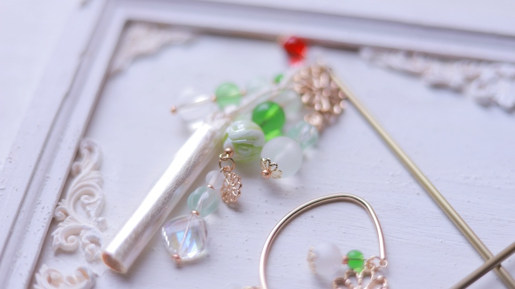 メロンクリームソーダかんざし&イヤーフック2024