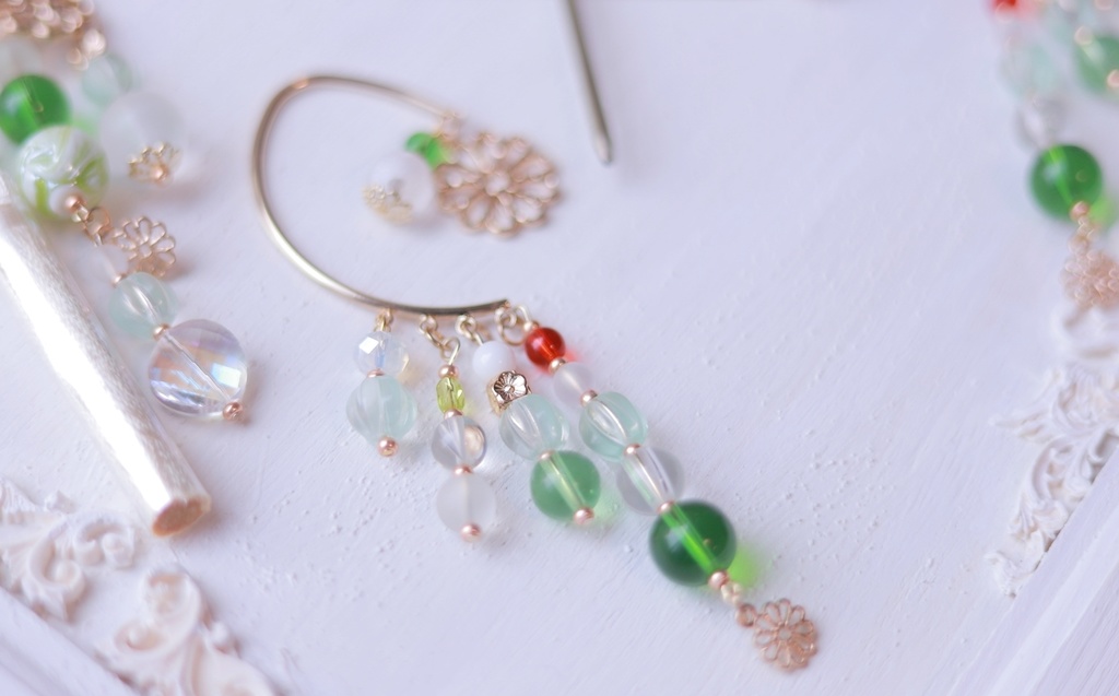 メロンクリームソーダかんざし&イヤーフック2024