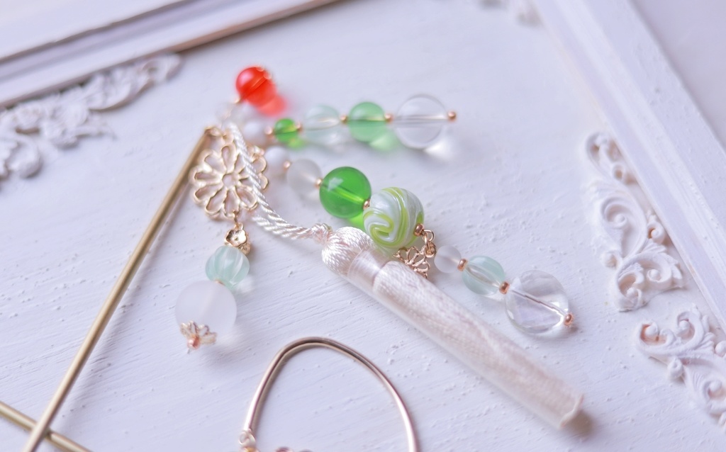 メロンクリームソーダかんざし&イヤーフック2024