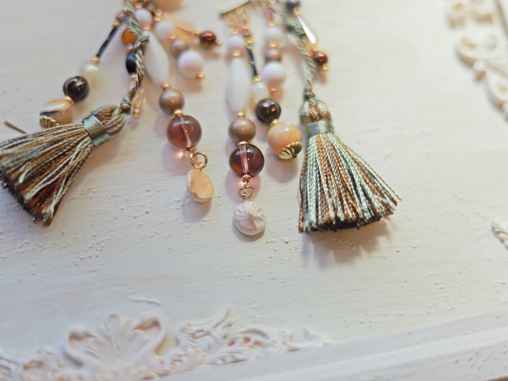 飲茶のかんざし&イヤーフック(餃子と肉まん)