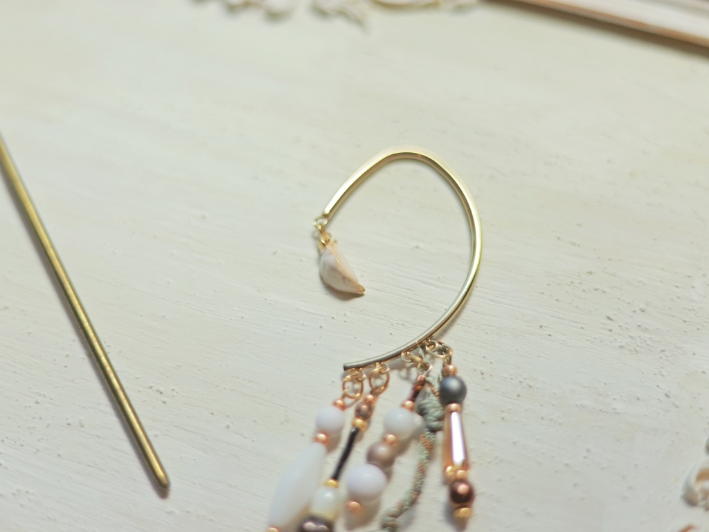 飲茶のかんざし&イヤーフック(餃子と肉まん)