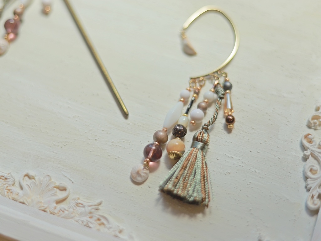 飲茶のかんざし&イヤーフック(餃子と肉まん)