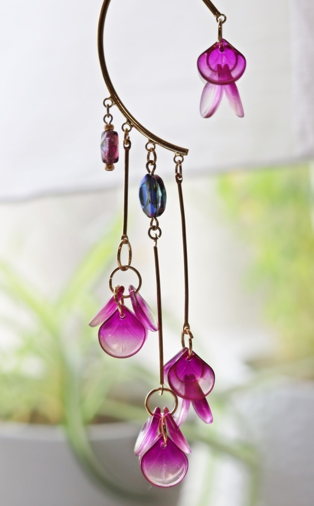 紫の紫陽花かんざし&イヤーフック