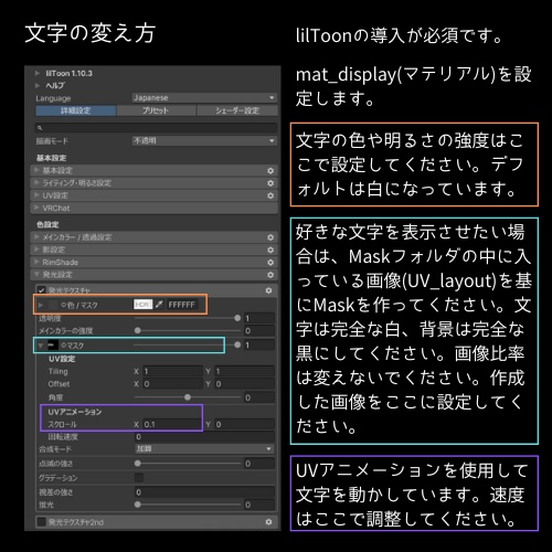 【VRChat】文字がスクロールするサイバー眼鏡