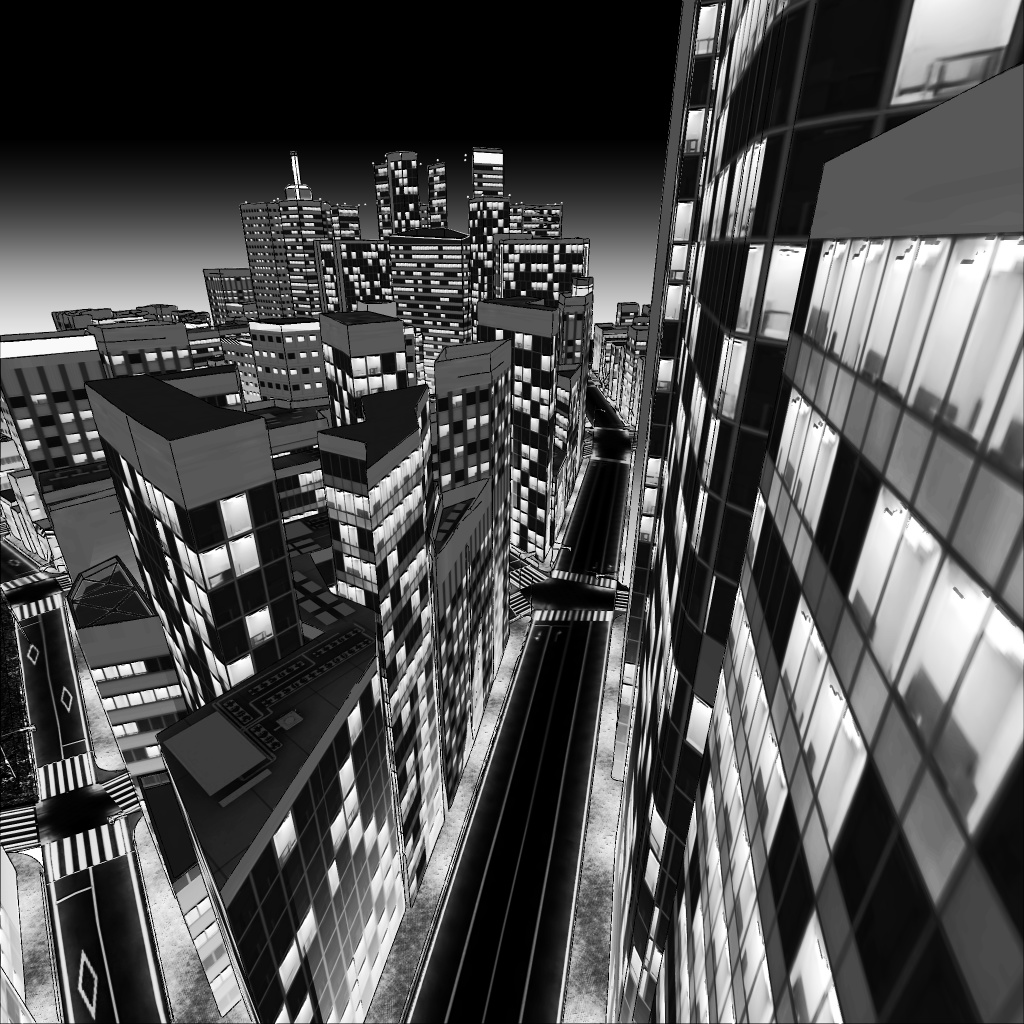 真夜中のビル群(cs3o)