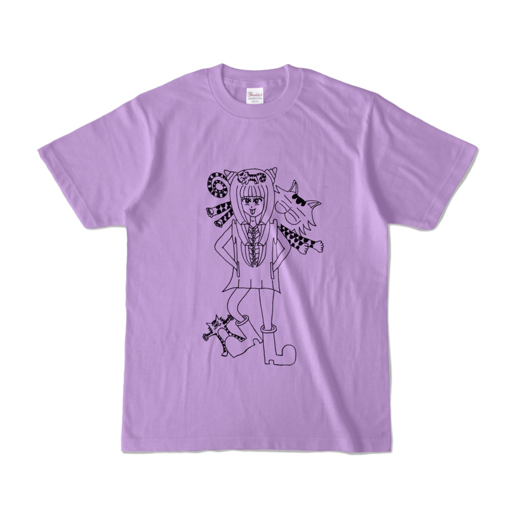 ねこ子Tシャツ(淡色カラー5色)