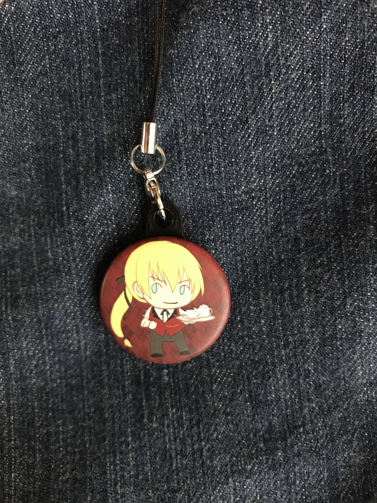 執事柄缶バッジストラップ テリー