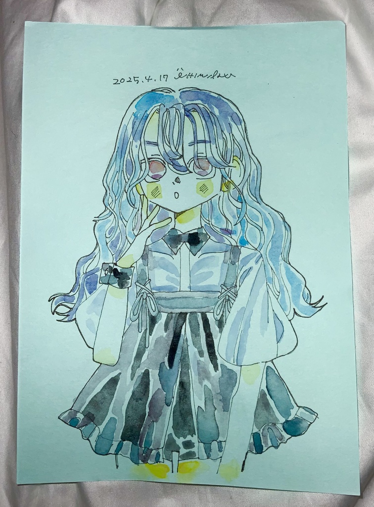 ミニ原画 ウェーブヘア