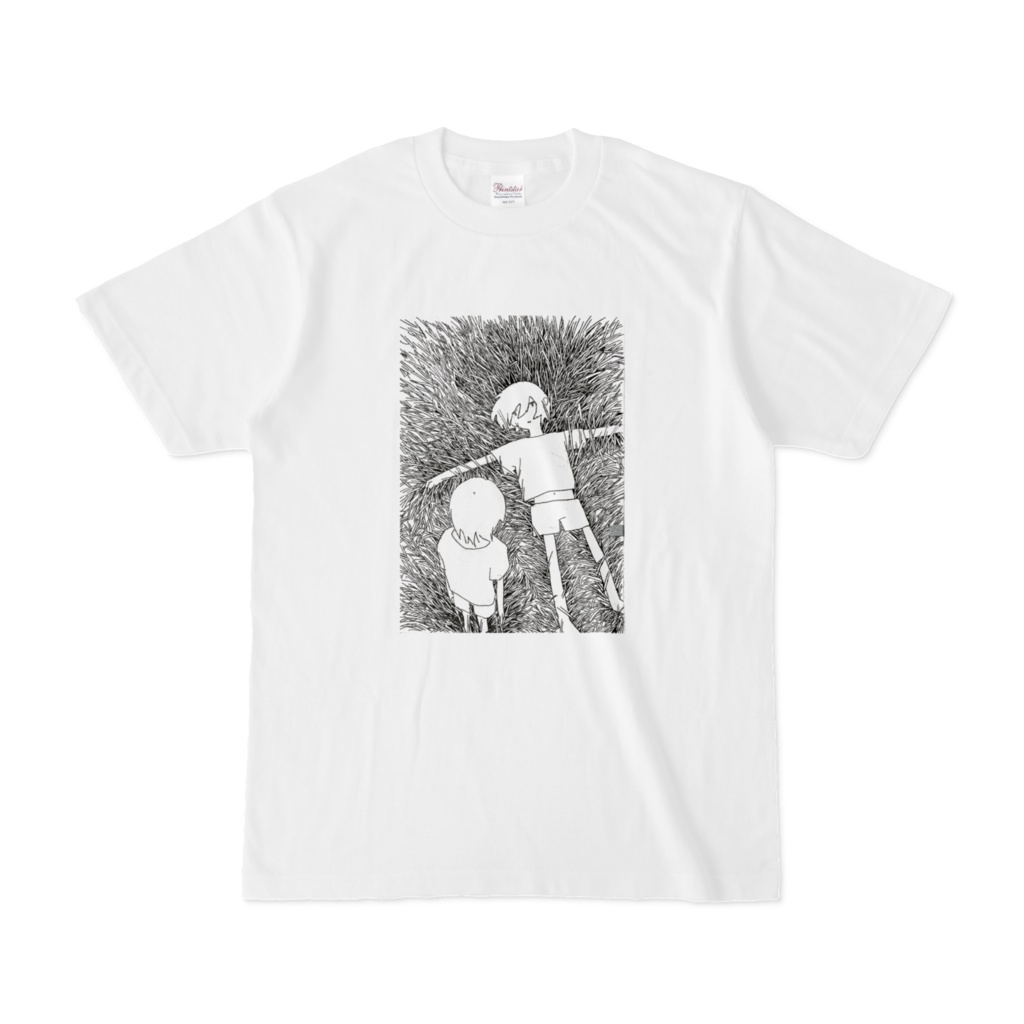 草むらTシャツ白