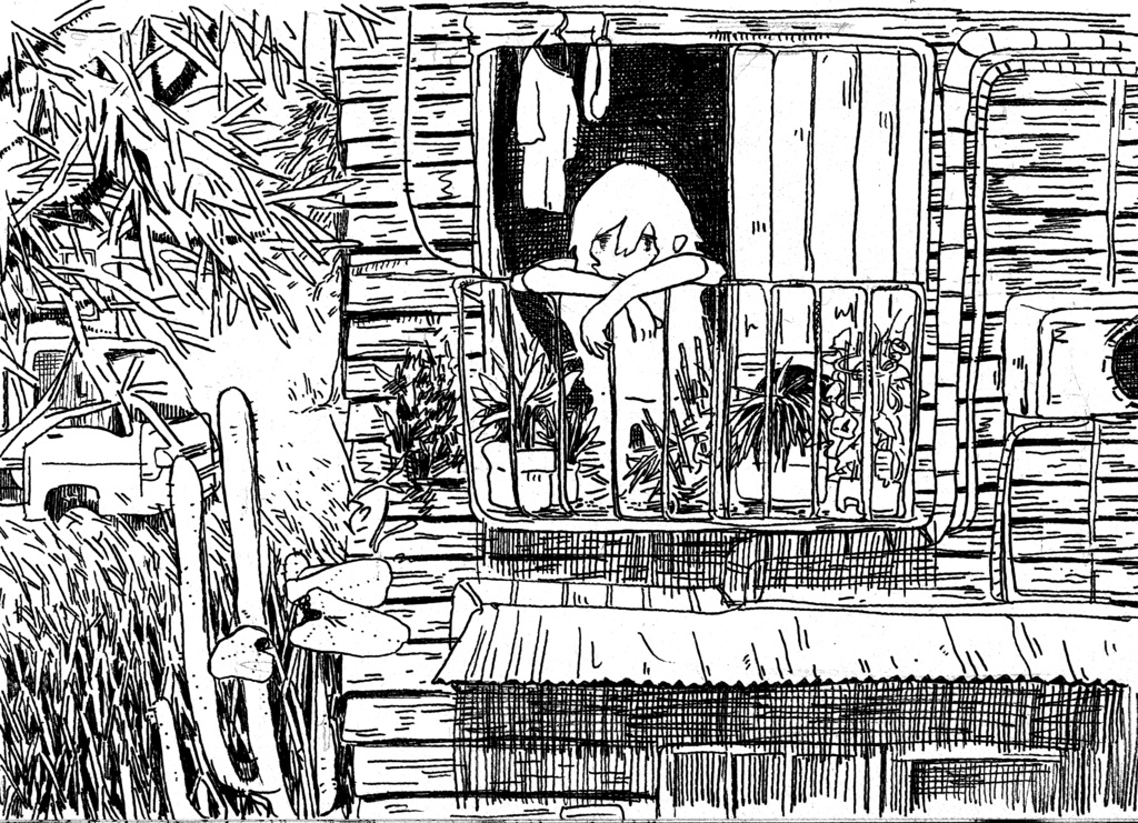 ベランダTシャツ白