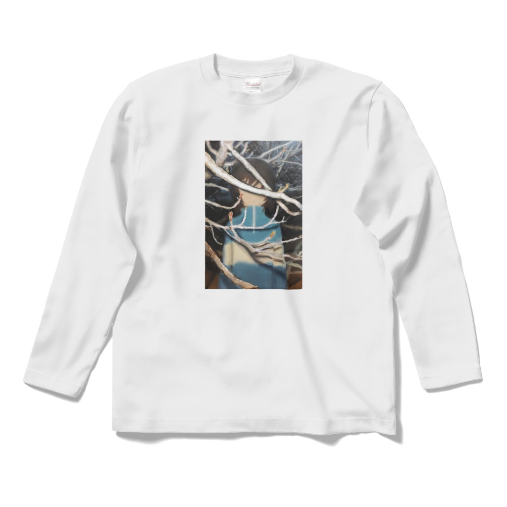 蕾Tシャツ長そで白