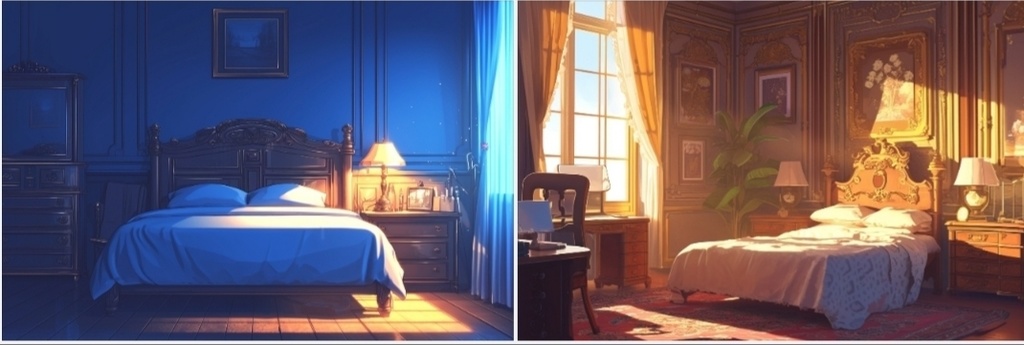 【無料】森の中の屋敷・小屋(内装あり) 背景素材