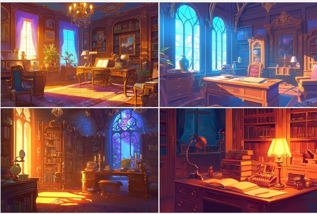 【無料】森の中の屋敷・小屋(内装あり) 背景素材