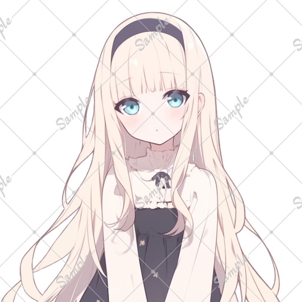 女性キャラクターの絵画 金髪の小柄な少女 全身立ち絵素材 - 月のお店 - BOOTH
