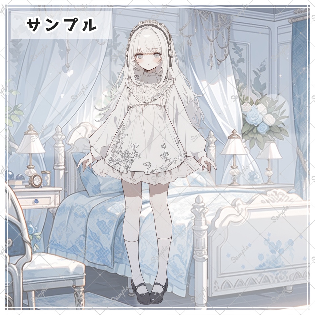 白いドレスの少女 全身立ち絵素材 - 月のお店 - BOOTH