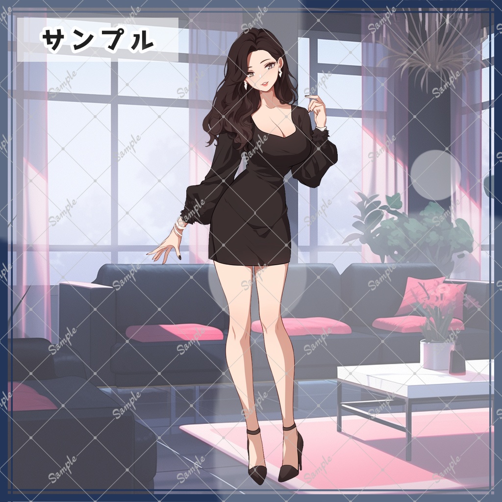 立ち絵　二次　エロ セクシーなお姉さん 全身立ち絵素材 - 月のお店 - BOOTH
