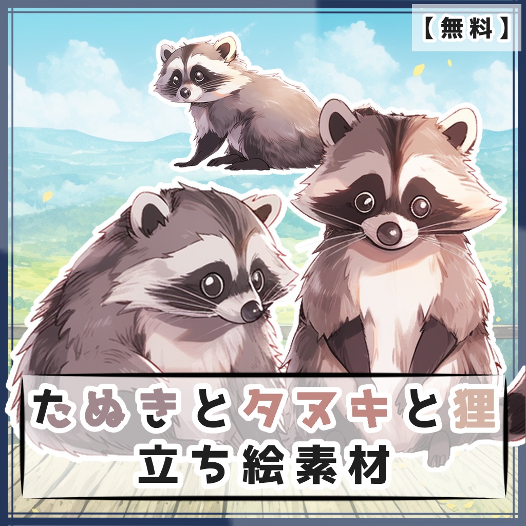 たぬきとタヌキと狸 立ち絵素材