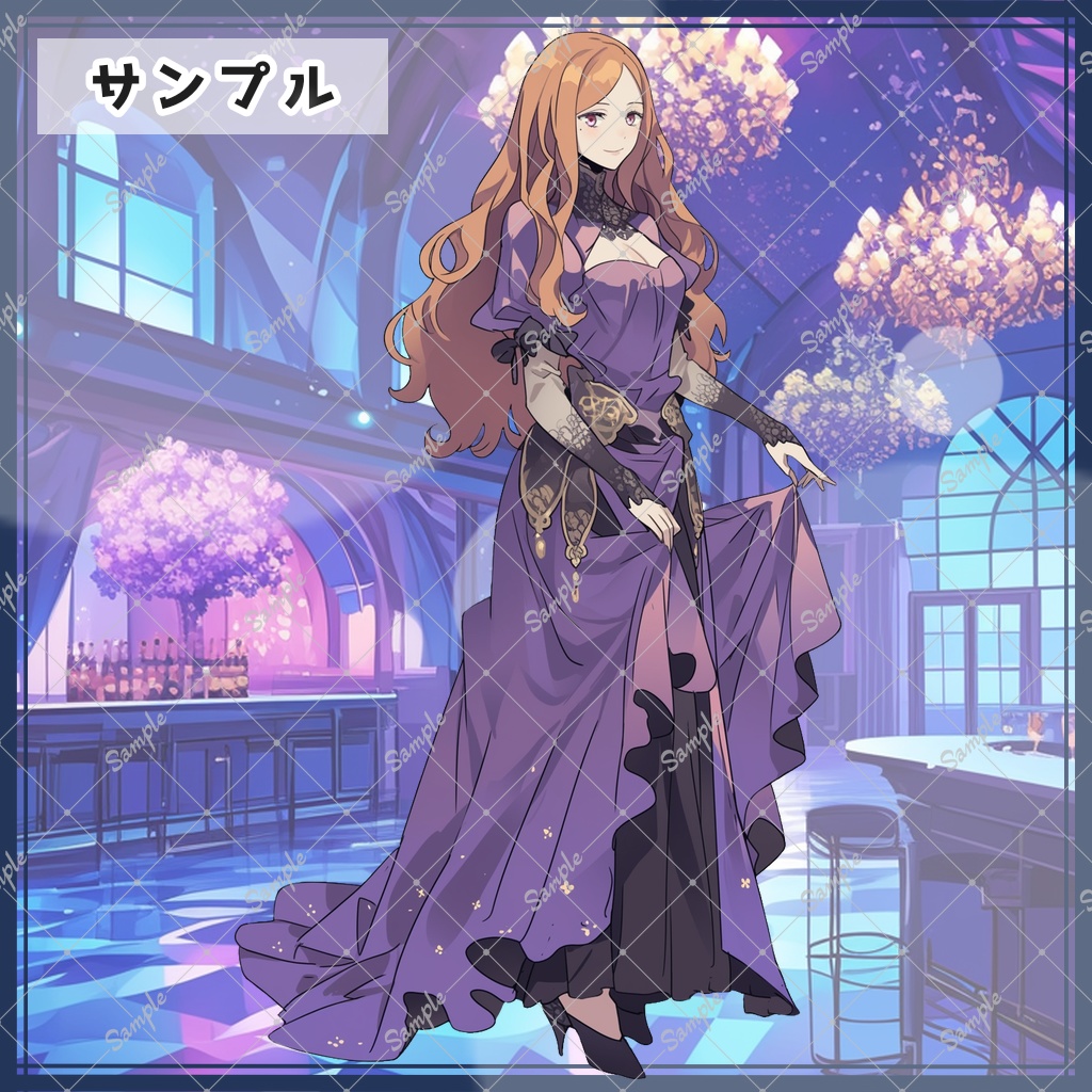 魔女風ドレスの女性 全身立ち絵素材