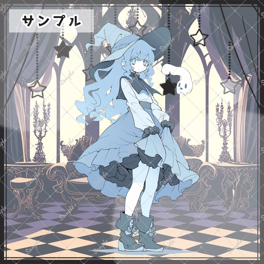 青白い女の子 全身立ち絵素材 - 月のお店 - BOOTH