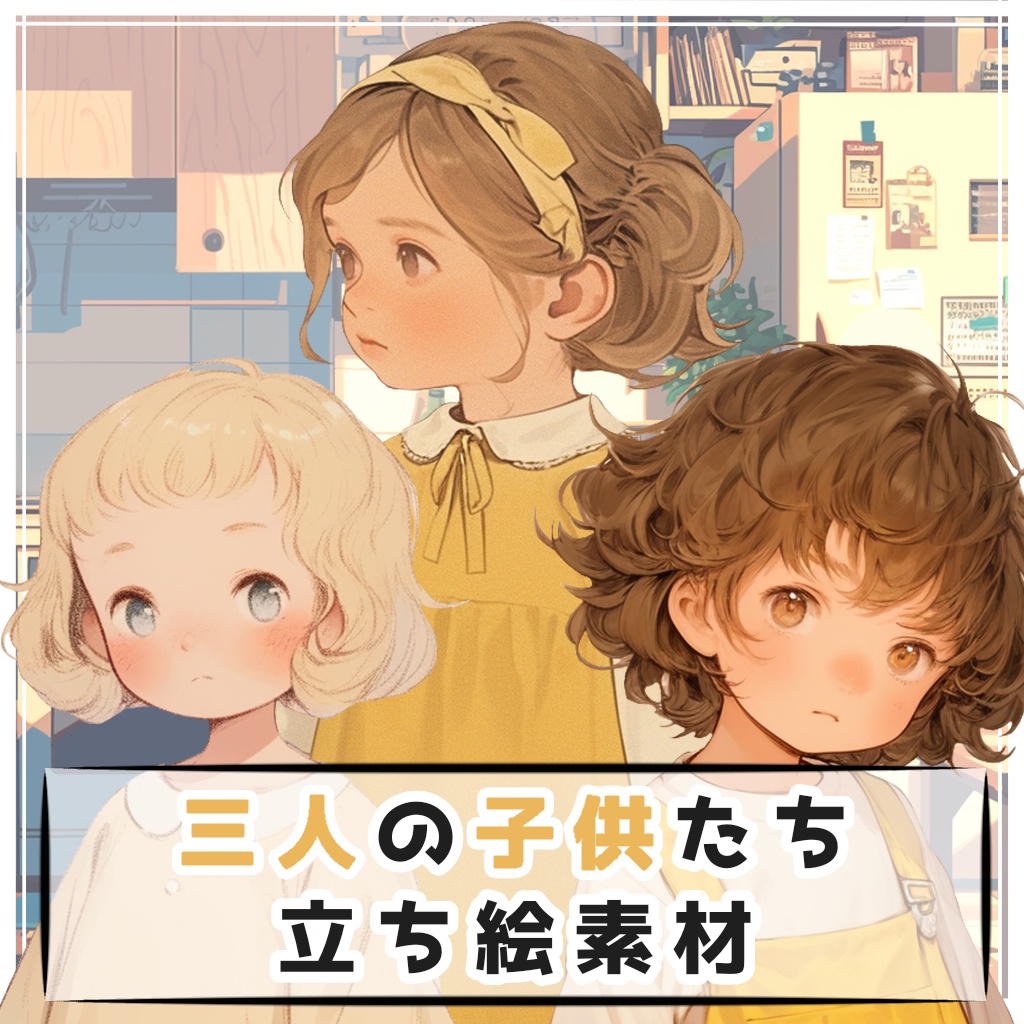 【全３種】三人の子供たち 全身立ち絵素材
