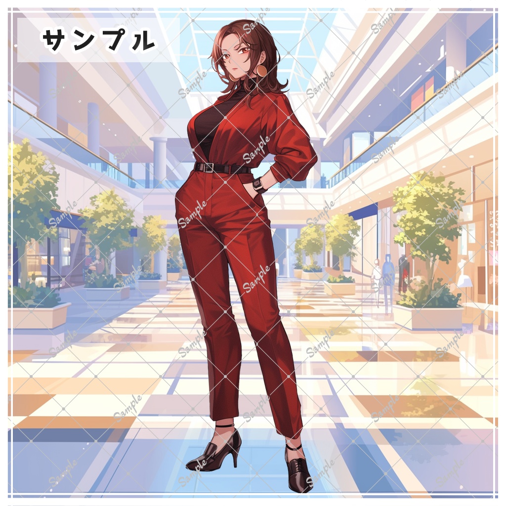 赤いスーツの女性 全身立ち絵素材 - 月のお店 - BOOTH