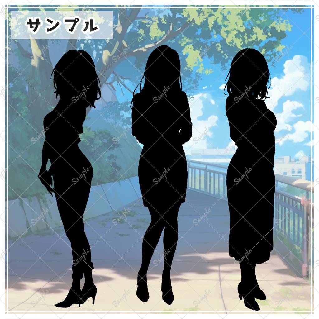 全10種】汎用性高そうな女性立ち絵素材【シルエット有】 - 月のお店