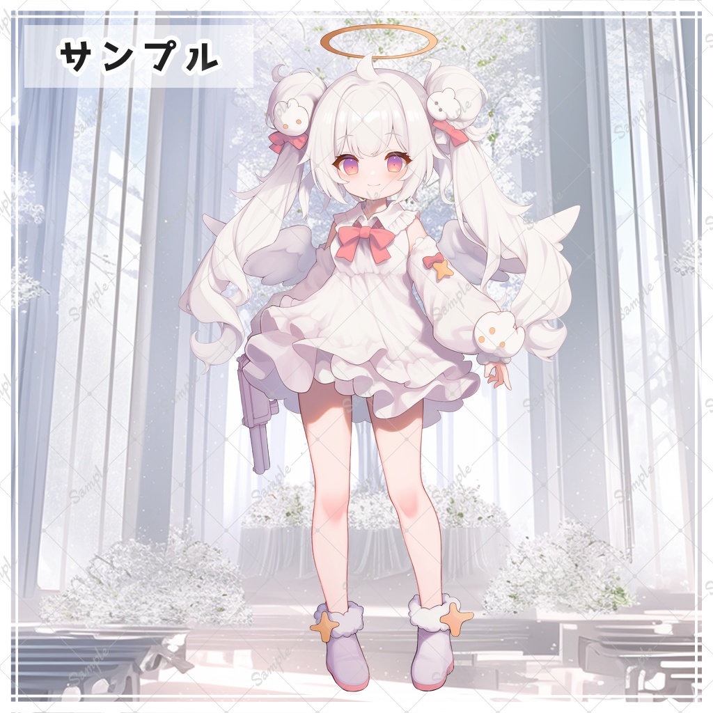 動く天使ちゃん 全身立ち絵素材【表情差分有】