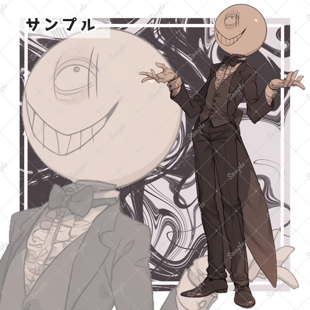 【無料】異形頭と怪しいメイドさん達 全身立ち絵素材【全12種】