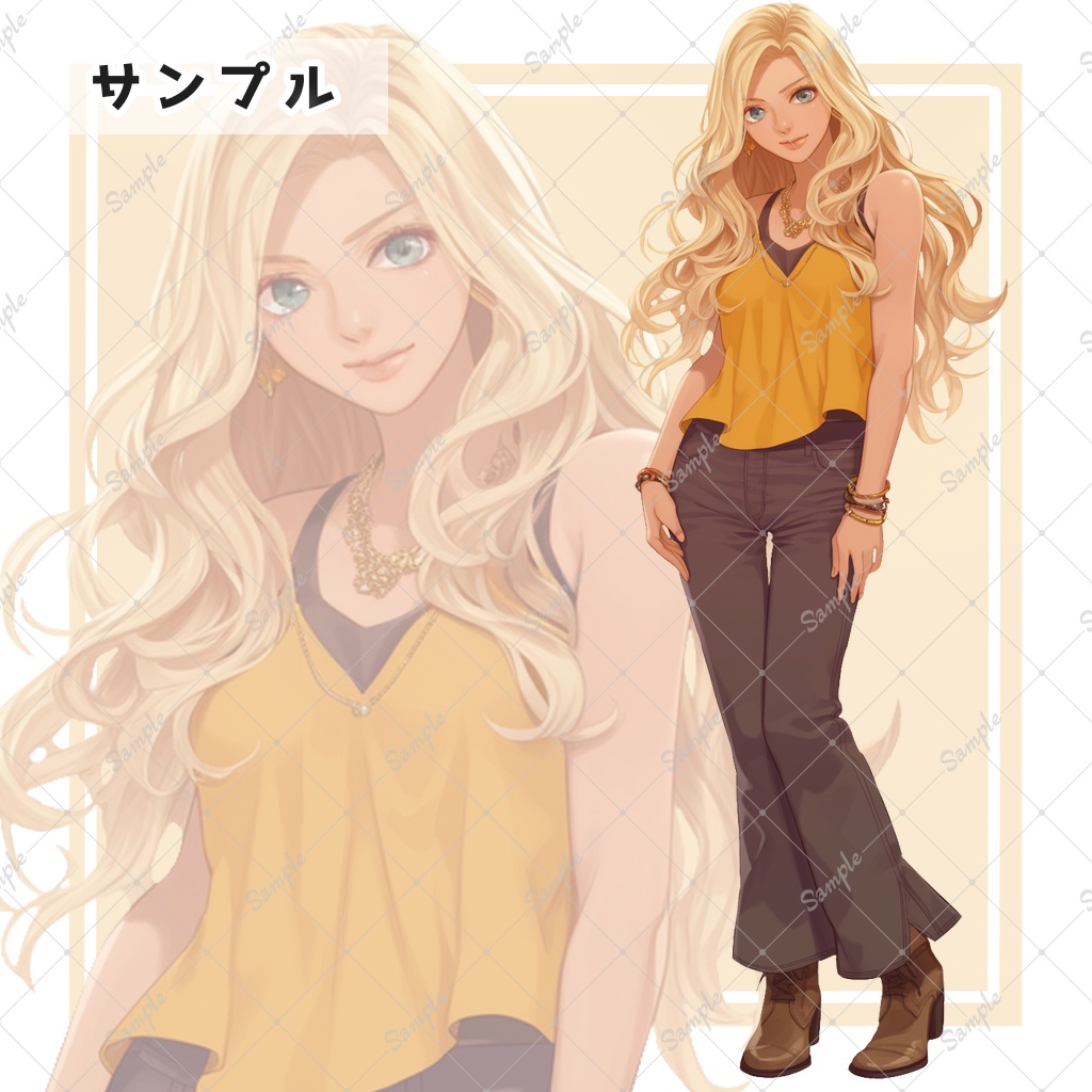 全8種】金髪の女性たち 全身立ち絵素材 - 月のお店 - BOOTH