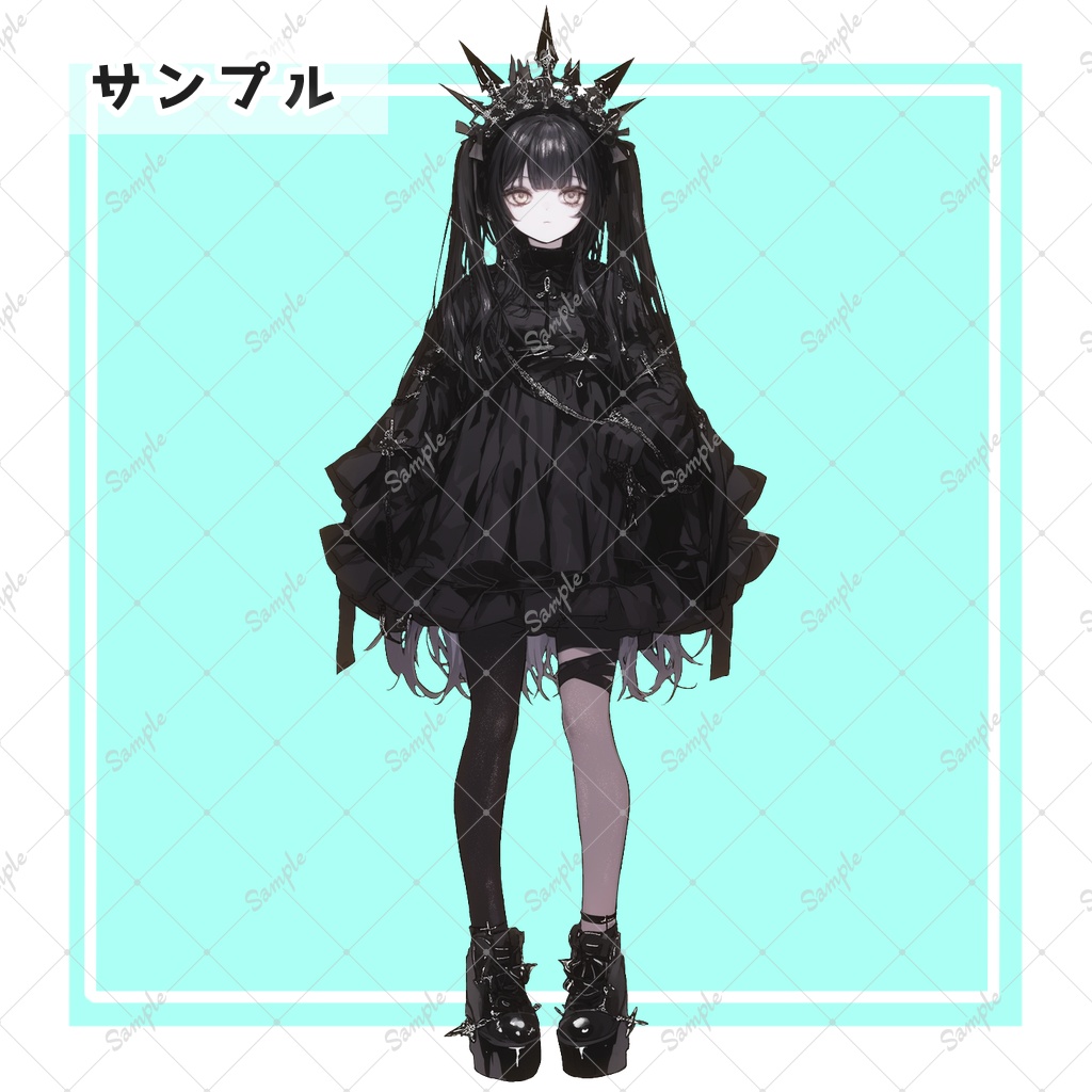ゴシック衣装のツインテ少女 全身立ち絵素材 - 月のお店 - BOOTH