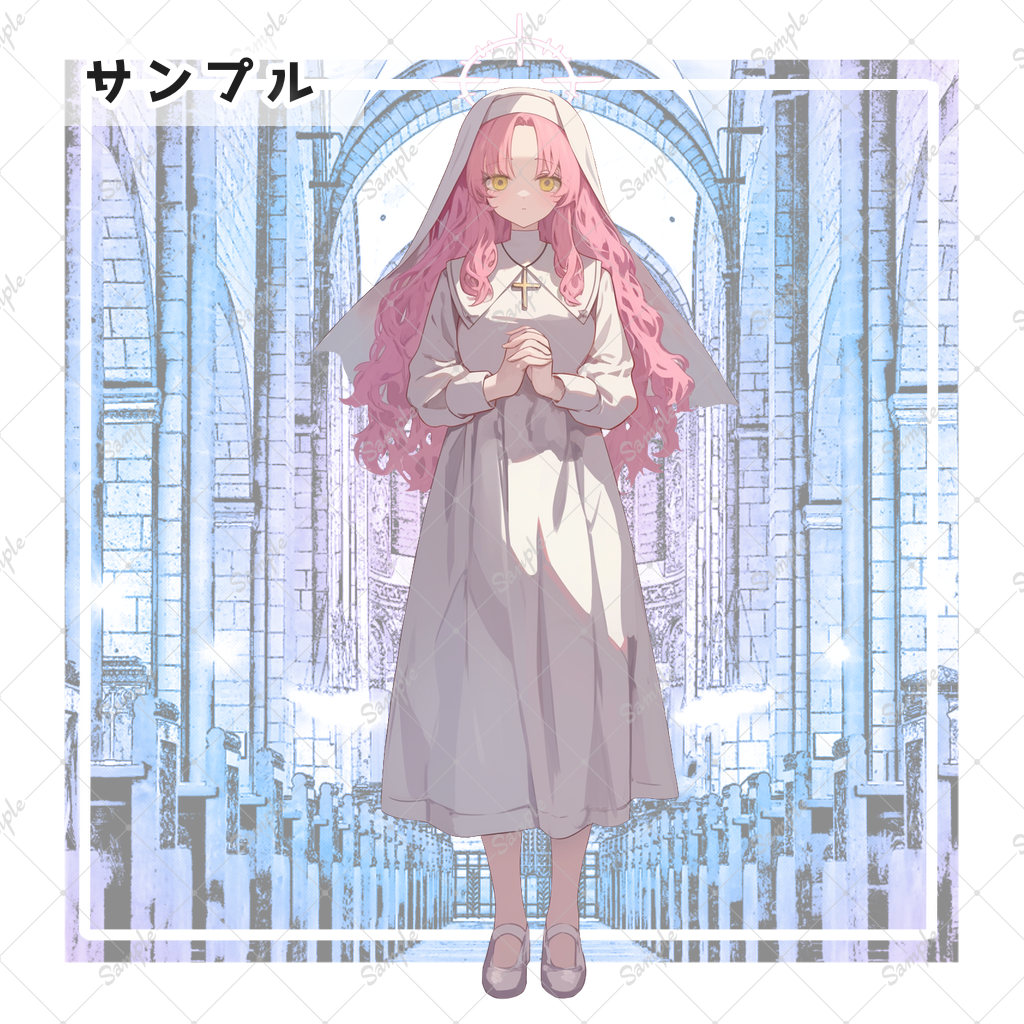 白い修道服の女性 全身立ち絵素材 - 月のお店 - BOOTH