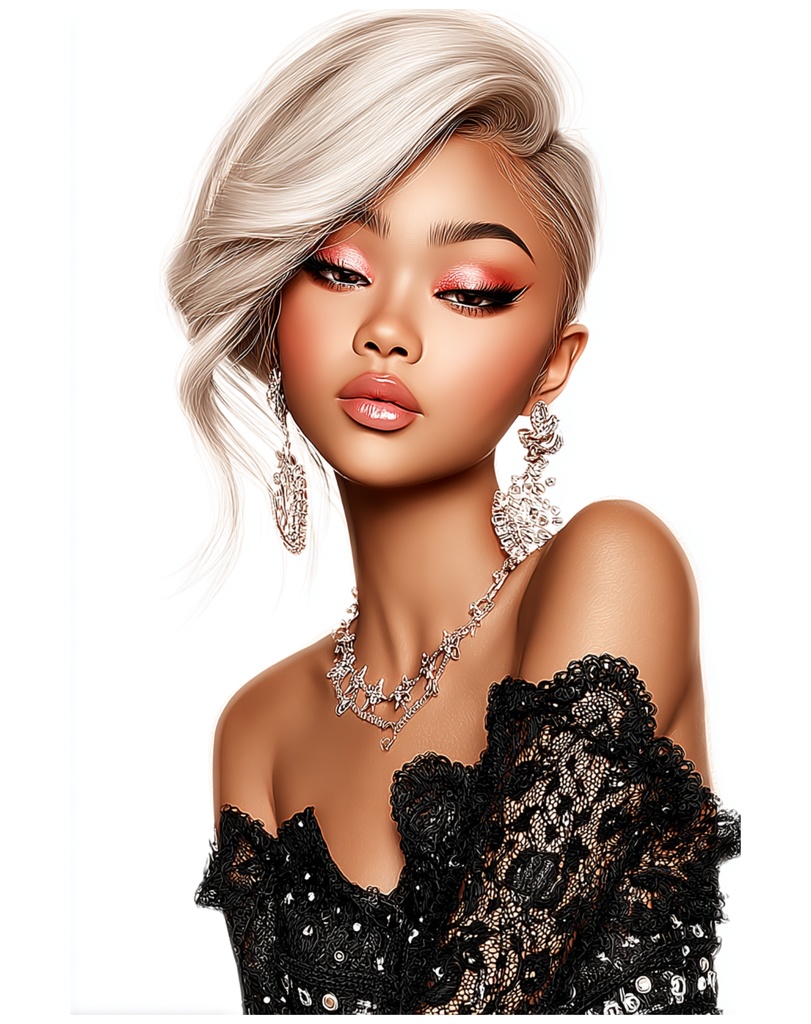 Black Lace Glam Portrait