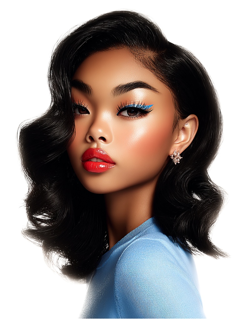 *Blue Accent Muse I – Soft Glam Portrait