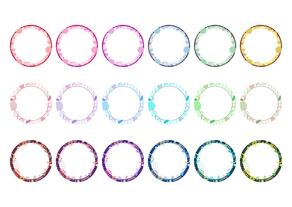 【web用】アイコンリング 幾何学模様