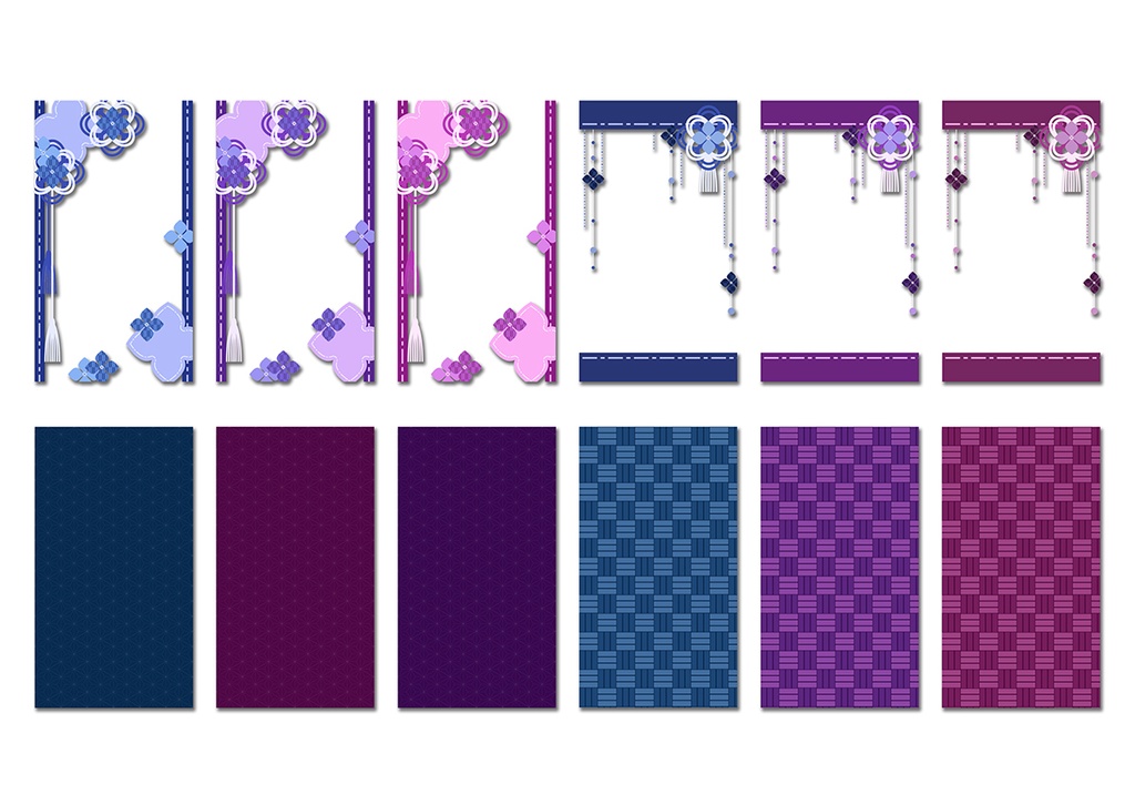 【スマホ向け】縦型背景 和風紫陽花