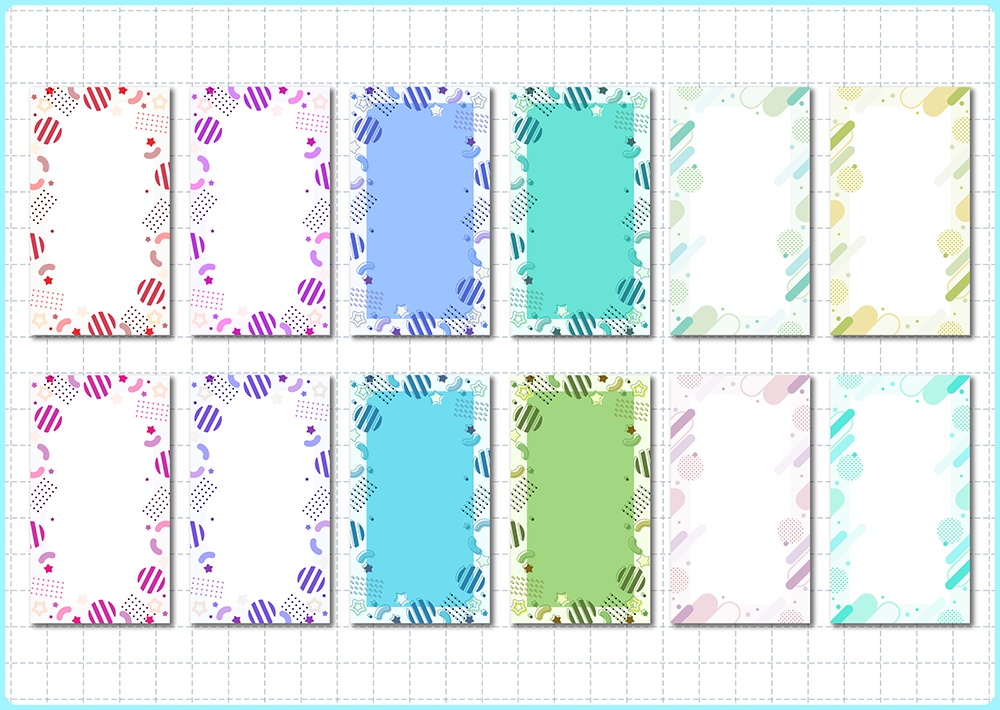 【スマホ向け】縦型背景 メンフィスパターン