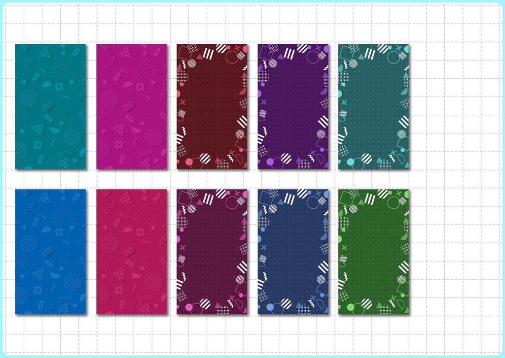 【スマホ向け】縦型背景 メンフィスパターン