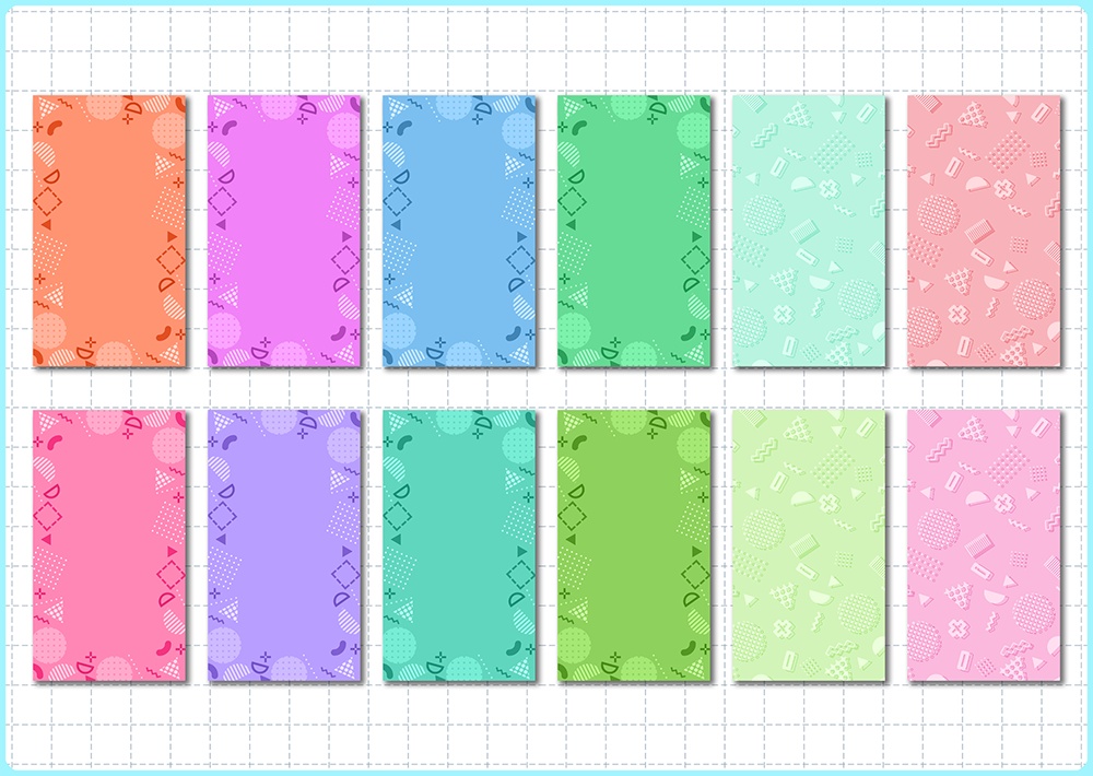 【スマホ向け】縦型背景 メンフィスパターン