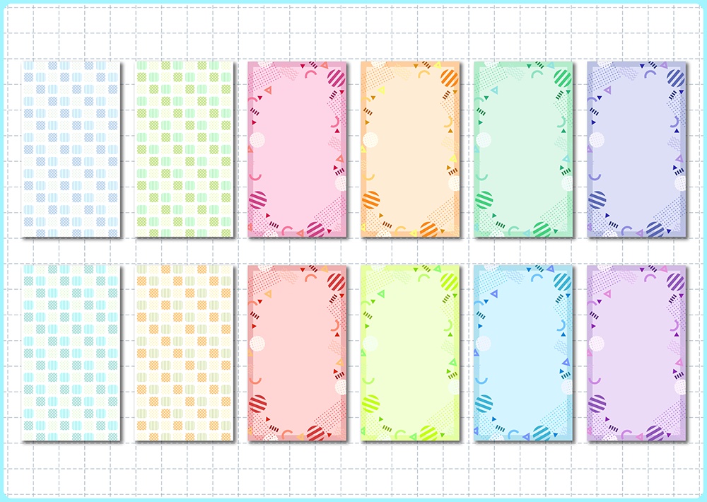 【スマホ向け】縦型背景 メンフィスパターン