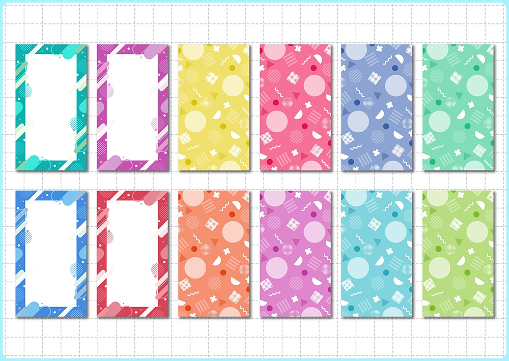 【スマホ向け】縦型背景 メンフィスパターン