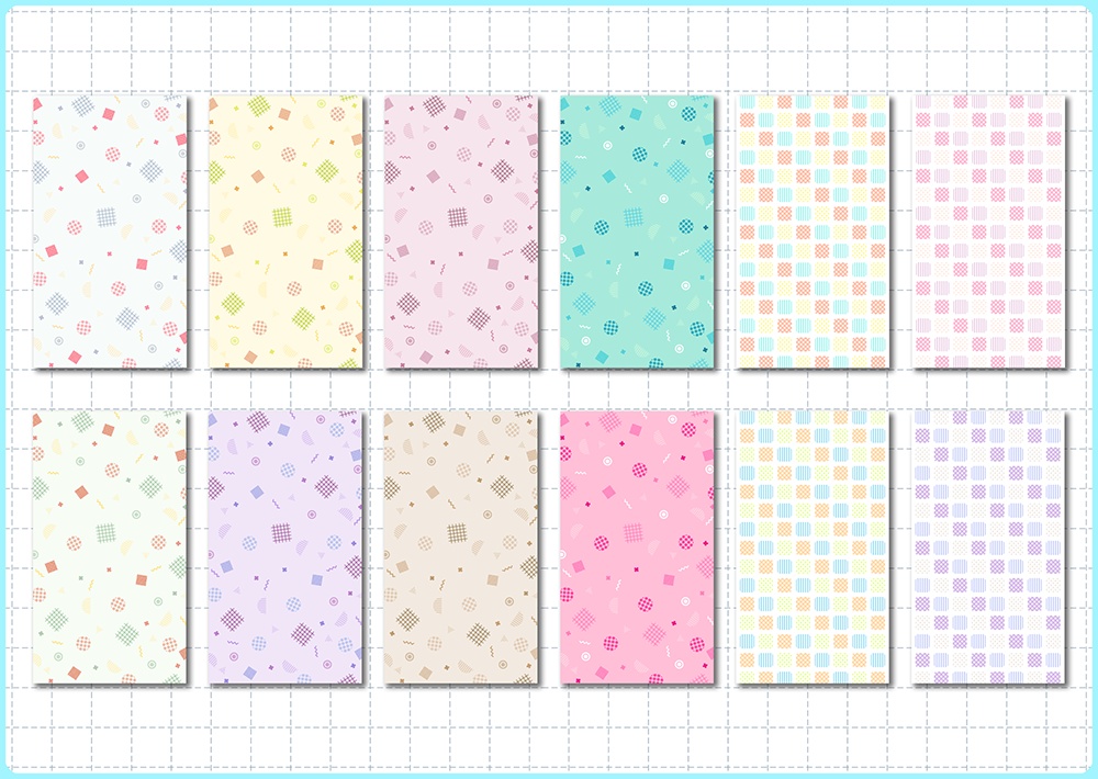 【スマホ向け】縦型背景 メンフィスパターン