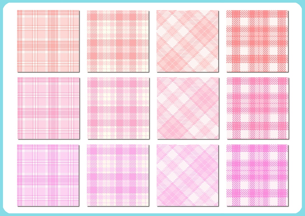 【16:9】パターン背景 チェック ピンク