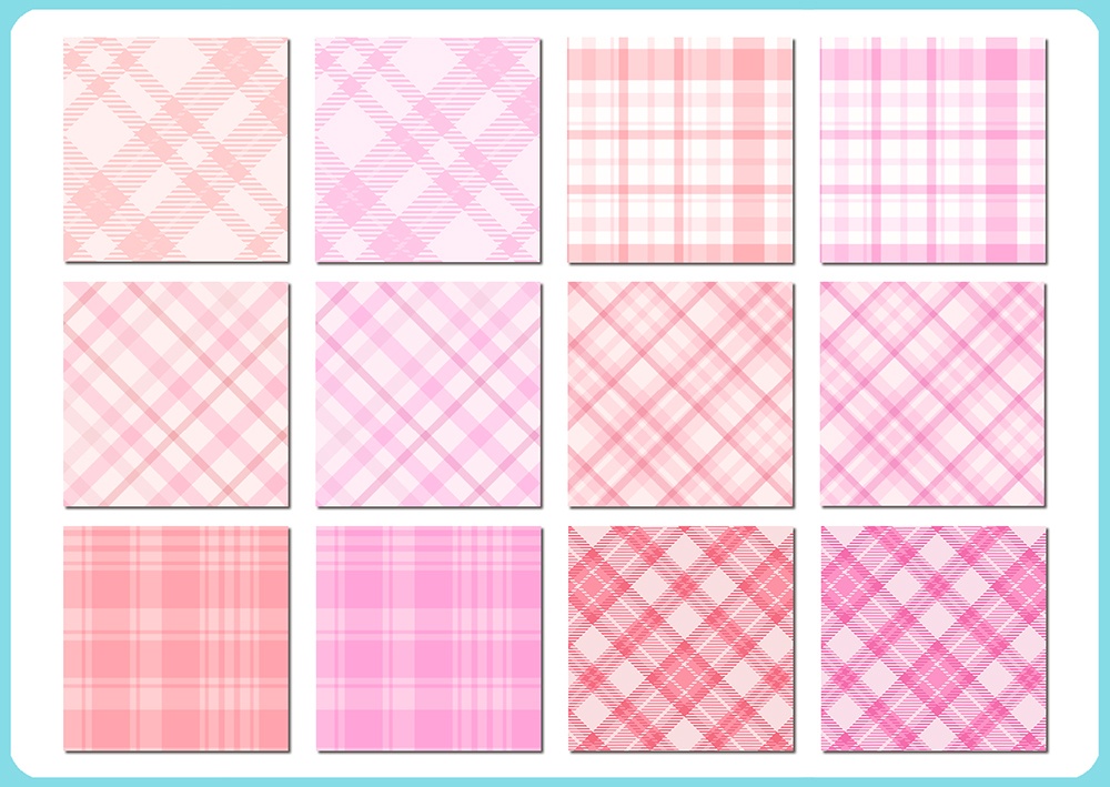 【16:9】パターン背景 チェック ピンク
