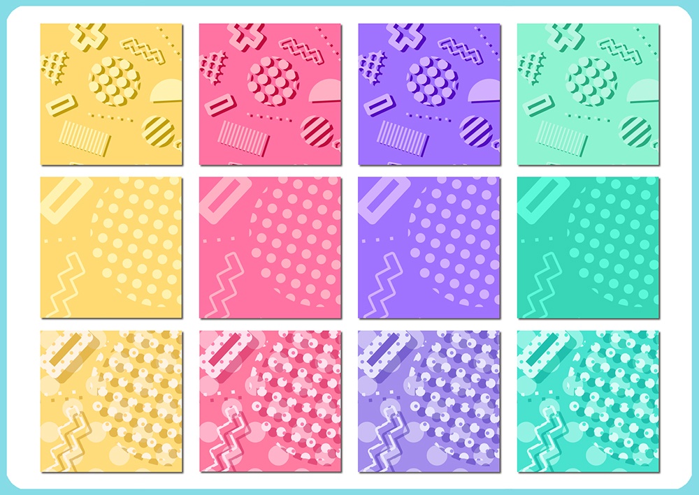 【web向け】パターン背景 メンフィス風